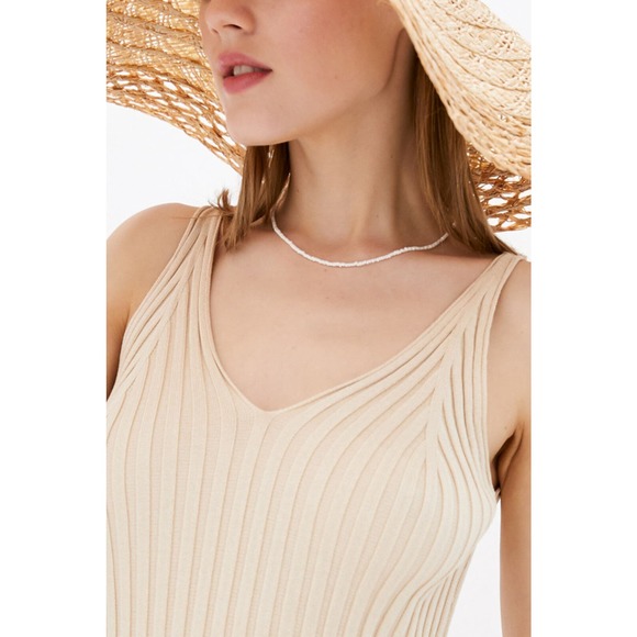 DASTI Nude Long Sleeve Bodycon Dress for Women - Knit Vestidos De Moda Long - Picture 5 of 6